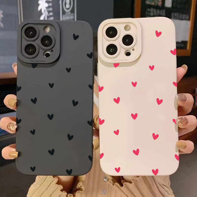 Samsung Galaxy S24 - Black Love Heart Protector Phone Cases