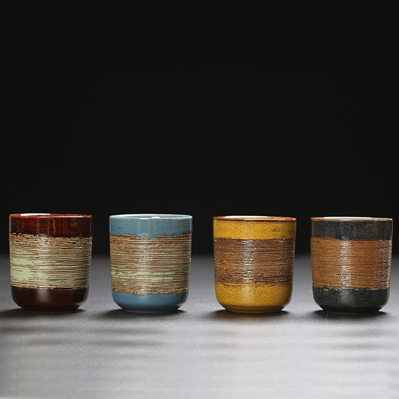Handmade Ceramic Mug - Japanese Kiln Tea Cup Creative Brushed