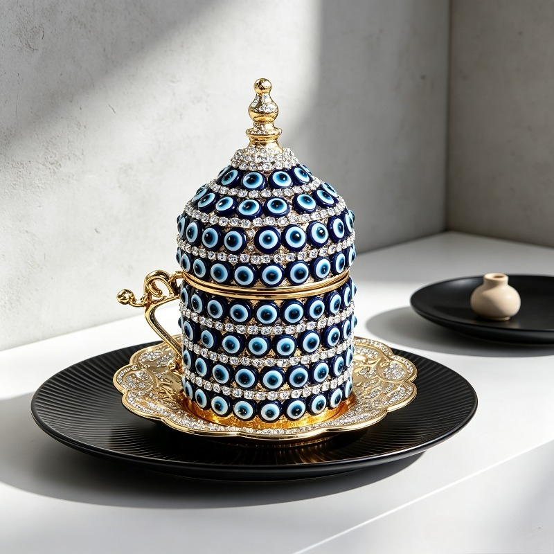 Handmade Ceramic Mug - Handmade Turkish Evil Eye Coffee Mug